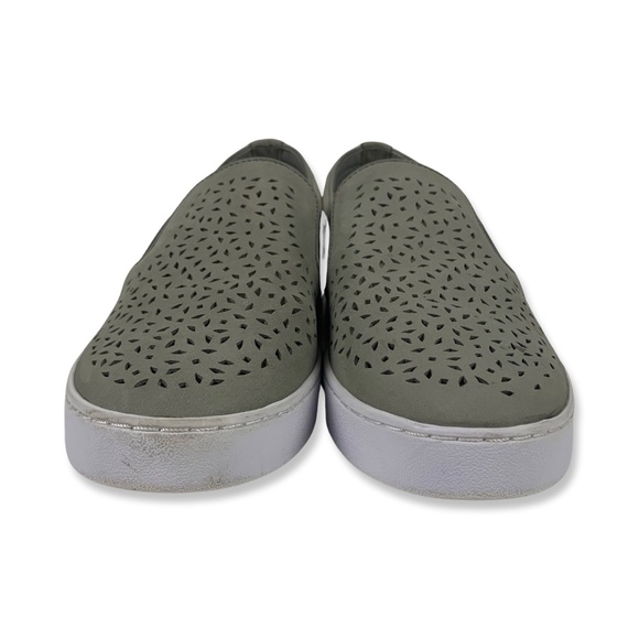 Vionic Gray Suede Splendid Midi Perf Orthotic Slip-On Sneaker - Picture 2 of 10